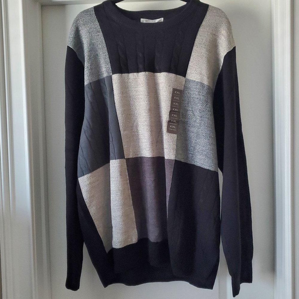 Geoffrey Beene Colorblock Long-Sleeve Pullover Sweater | XXL